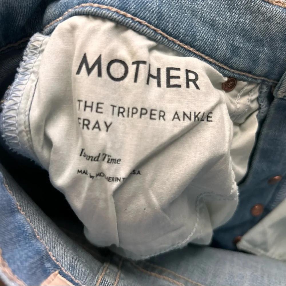 MOTHER The Tripper Ankle Fray Jeans in Island Time Sz 24 - Picture 9 of 11